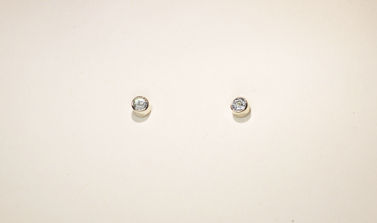 Aquamarine Bezel Studs