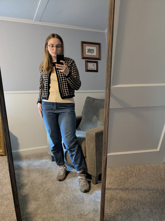 Patterned Ramie Cardigan - Small