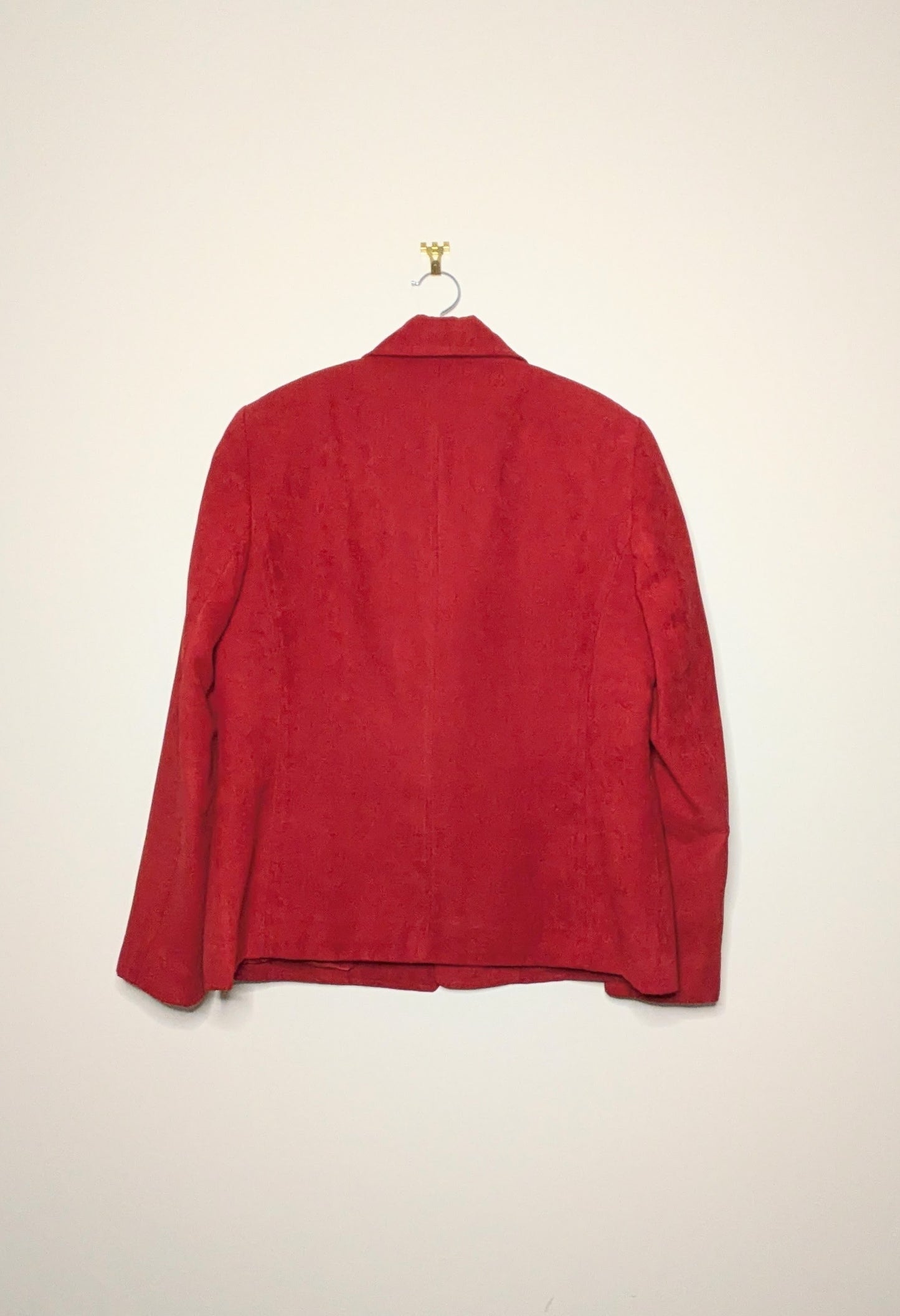 Red Faux Suede Jacket - M/L