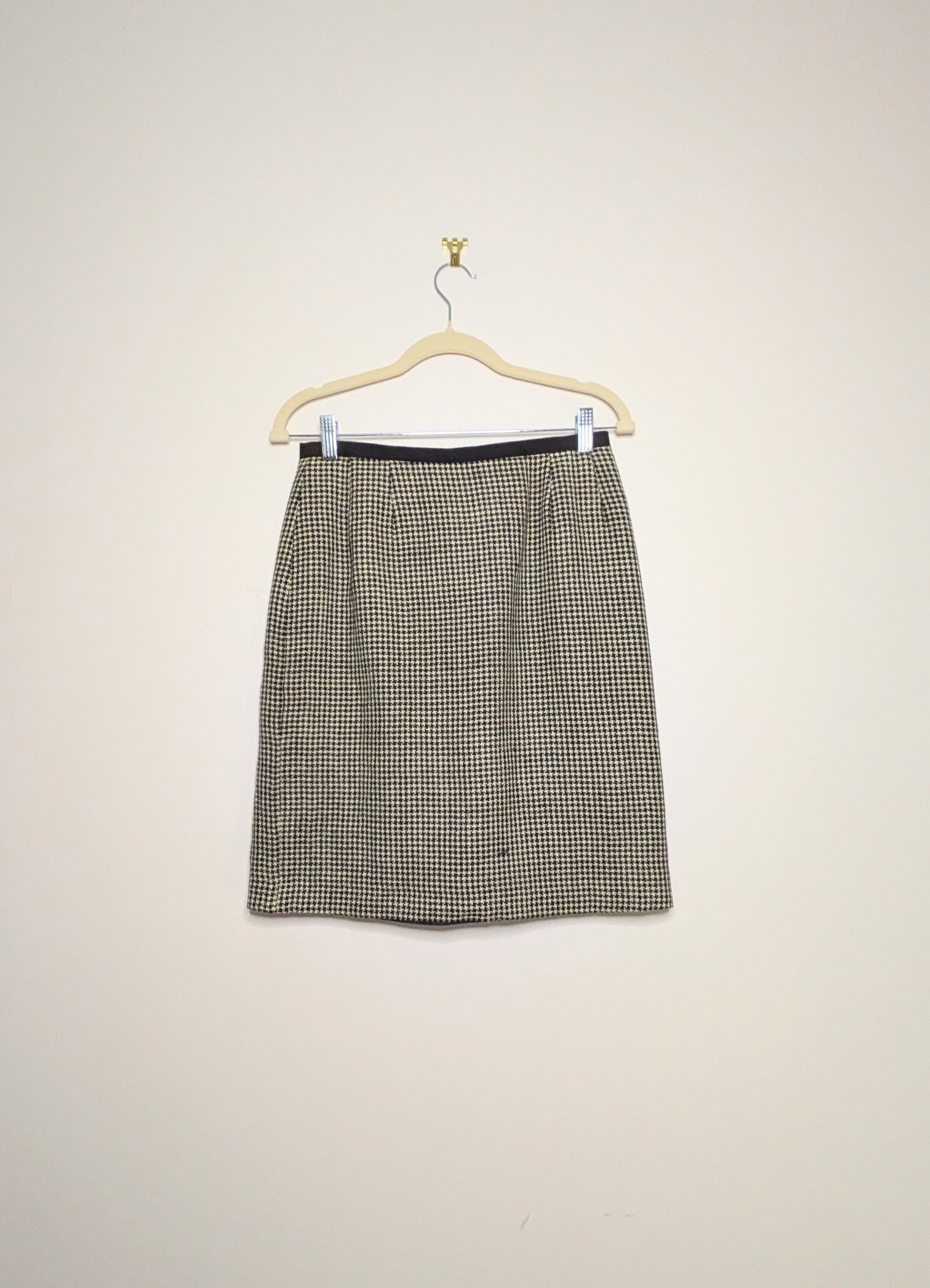 Wool Houndstooth Skirt - Size 8