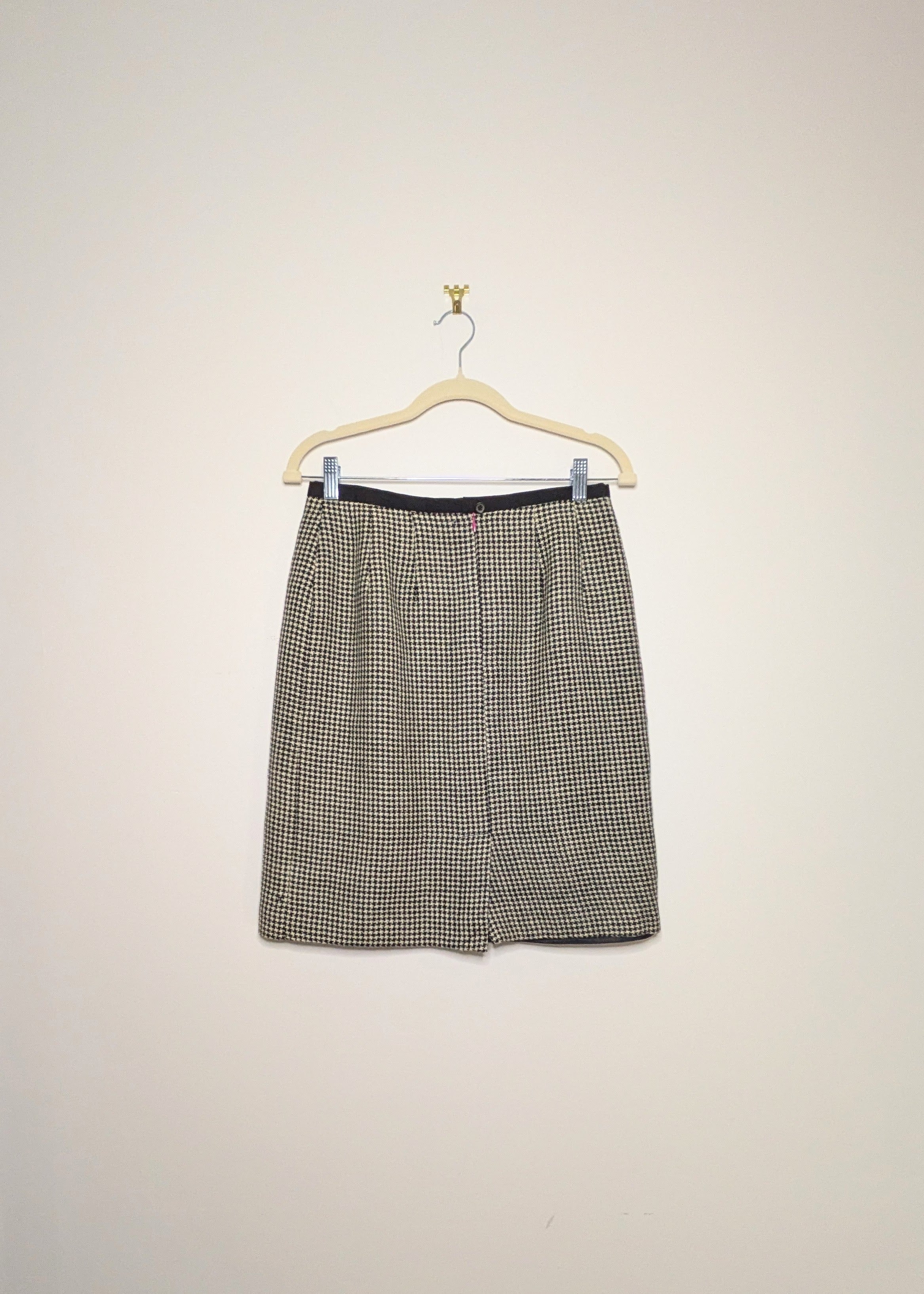 Wool Houndstooth Skirt - Size 8