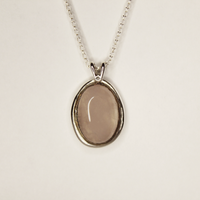 Rose Quartz Mixed Metal Pendant