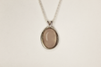 Rose Quartz Mixed Metal Pendant