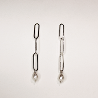 Paperclip Chain Drop Studs