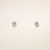 Aquamarine Bezel Studs