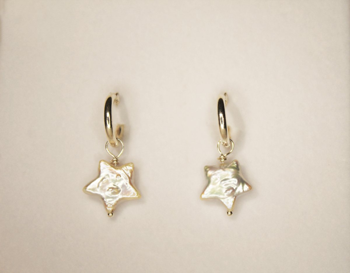 Star Drop Hoop Earrings – elle amante