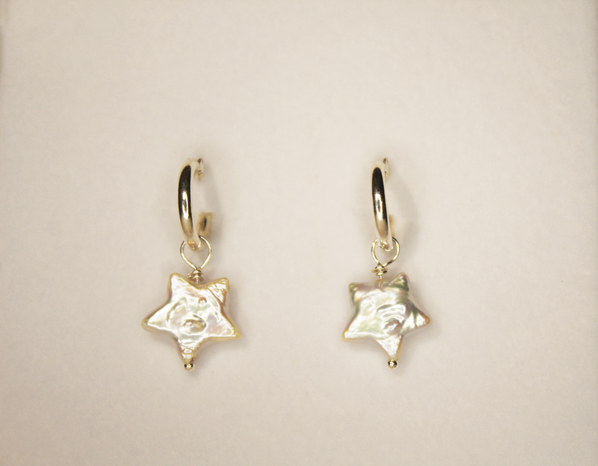 Star Drop Hoop Earrings