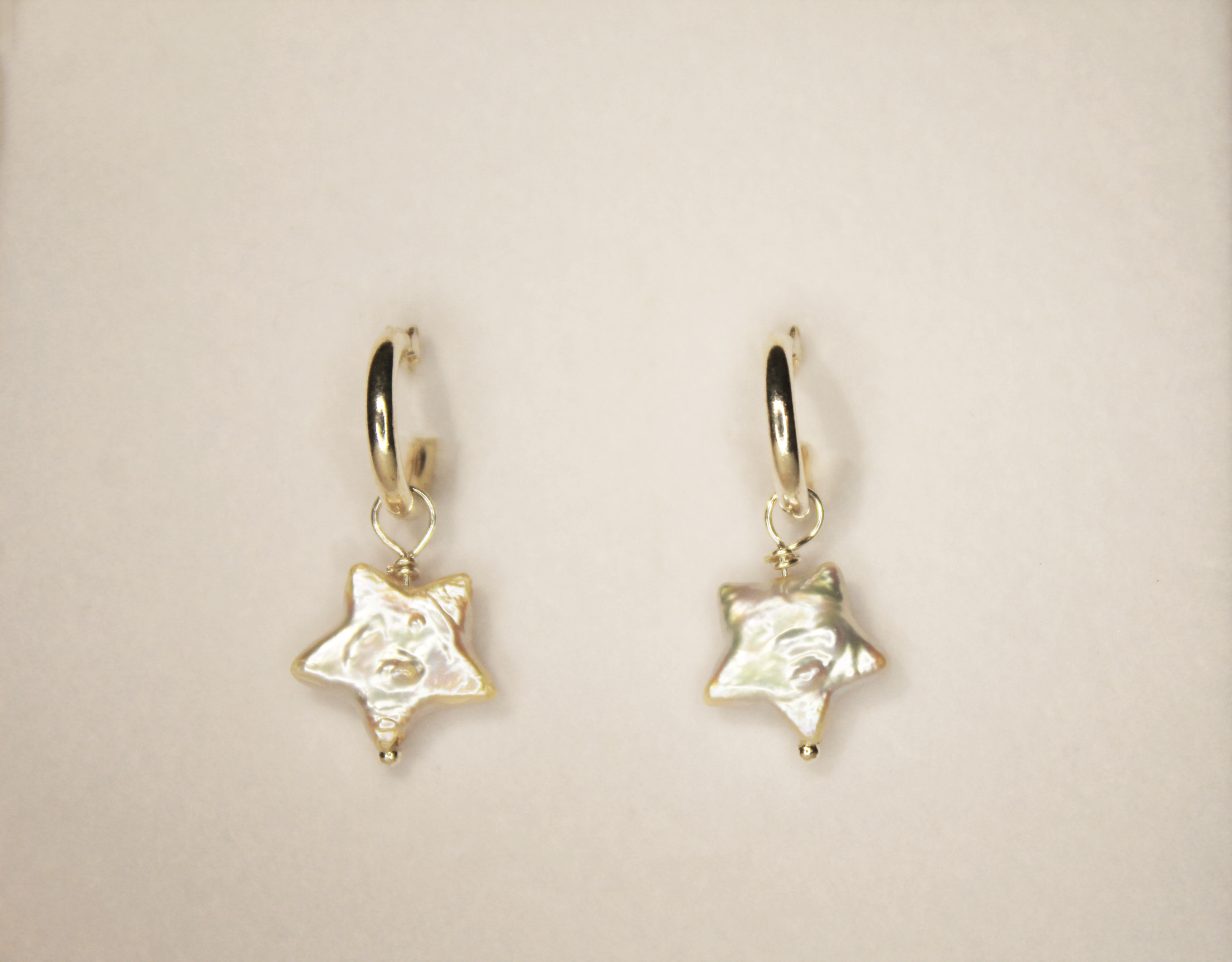 Star Drop Hoop Earrings