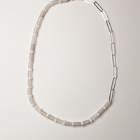 Rose Quartz and Paperclip Chain Necklace