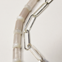 Rose Quartz and Paperclip Chain Necklace