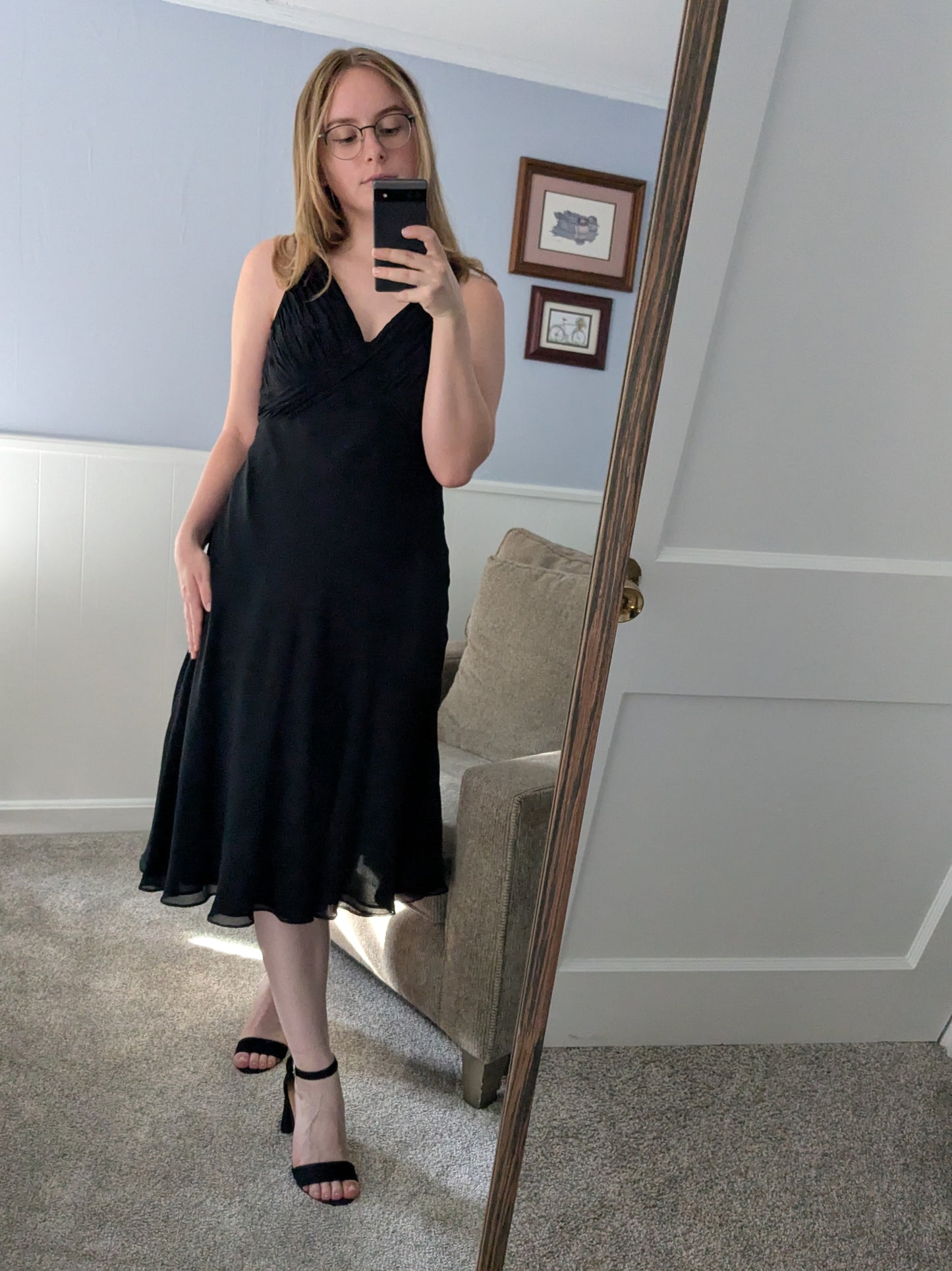 Silk 90s Dress - Vintage Size 12 (Size 8 Modern)