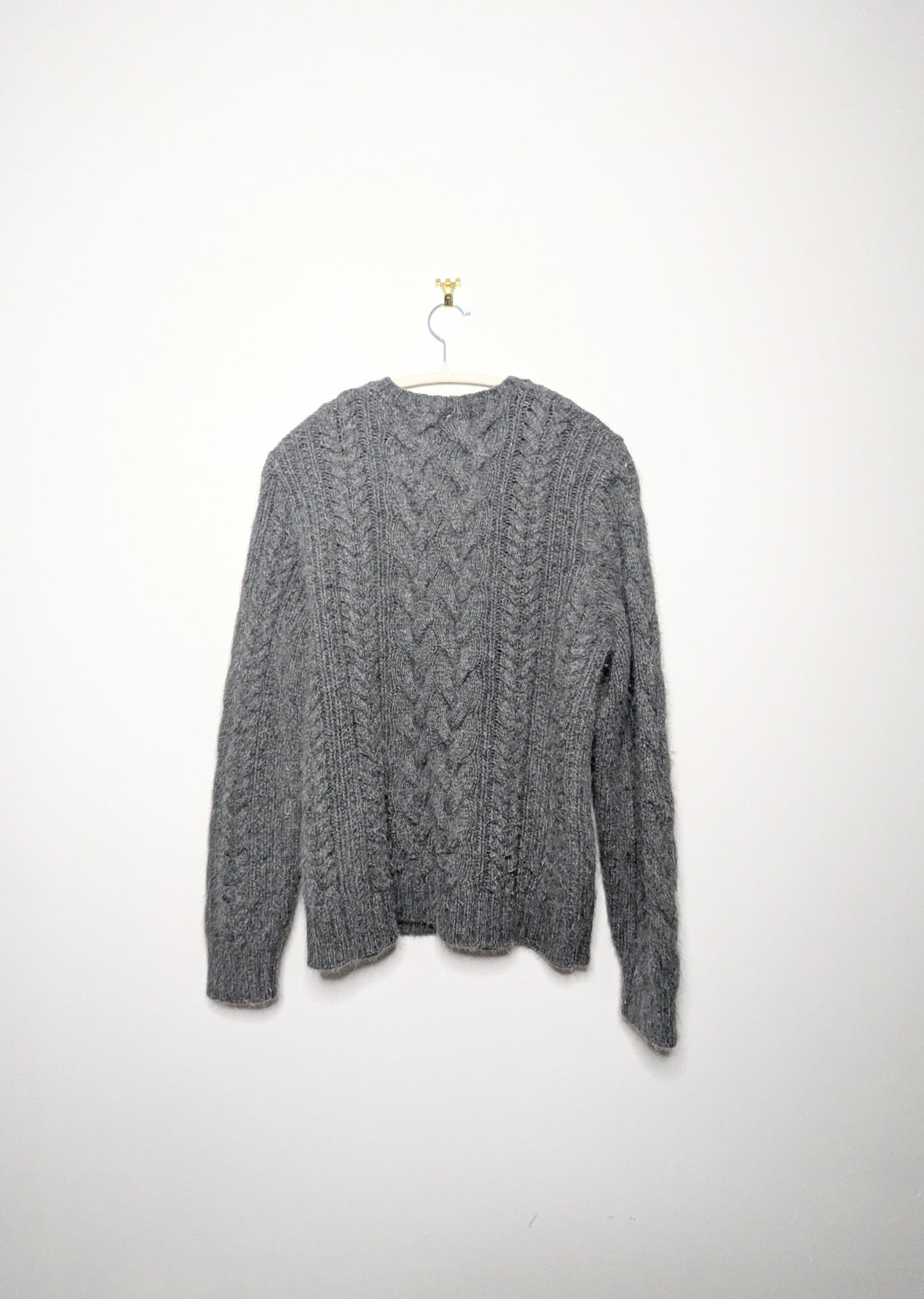 Angora Cable Knit Sweater - M/L