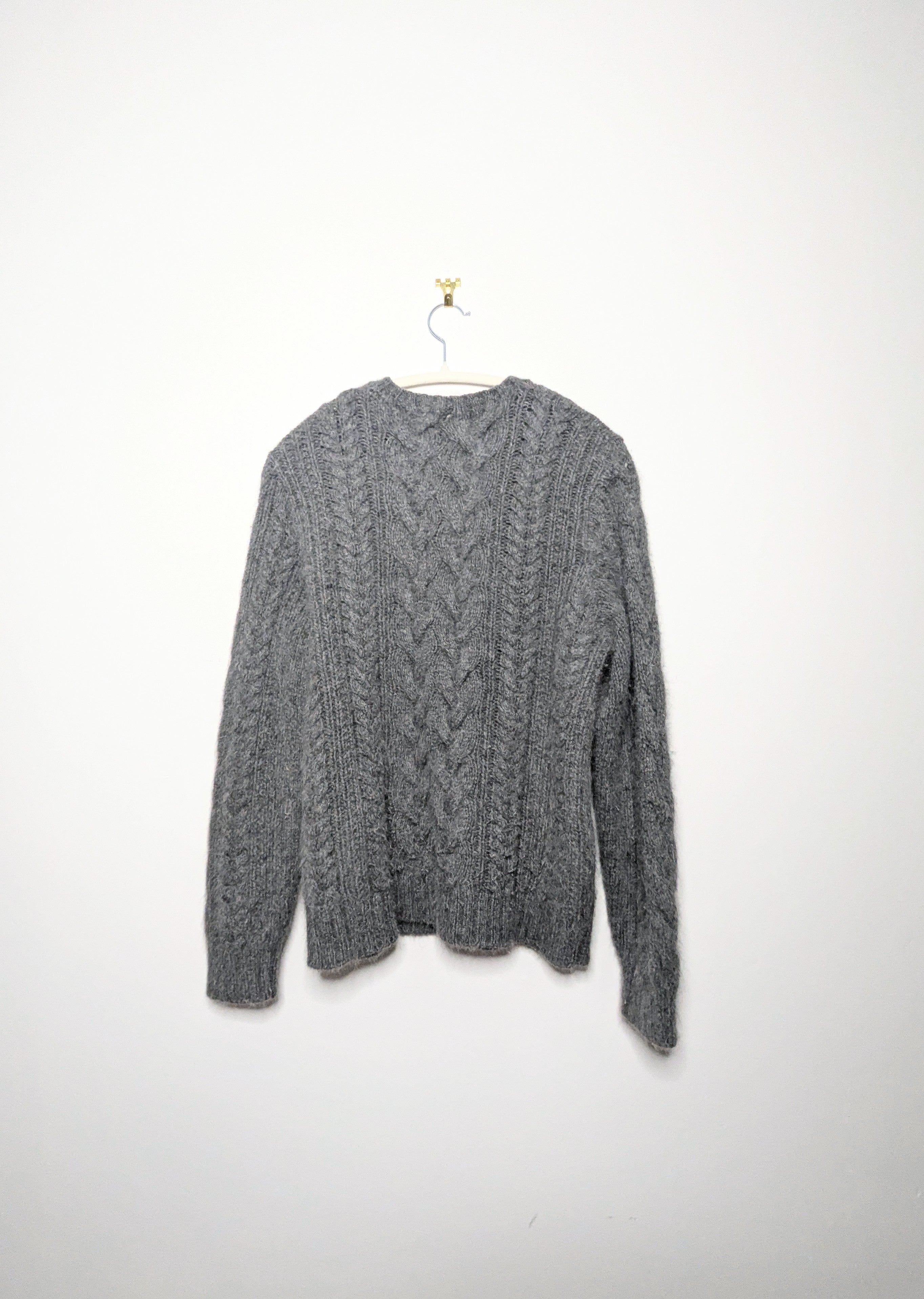 Angora Cable Knit Sweater - M/L