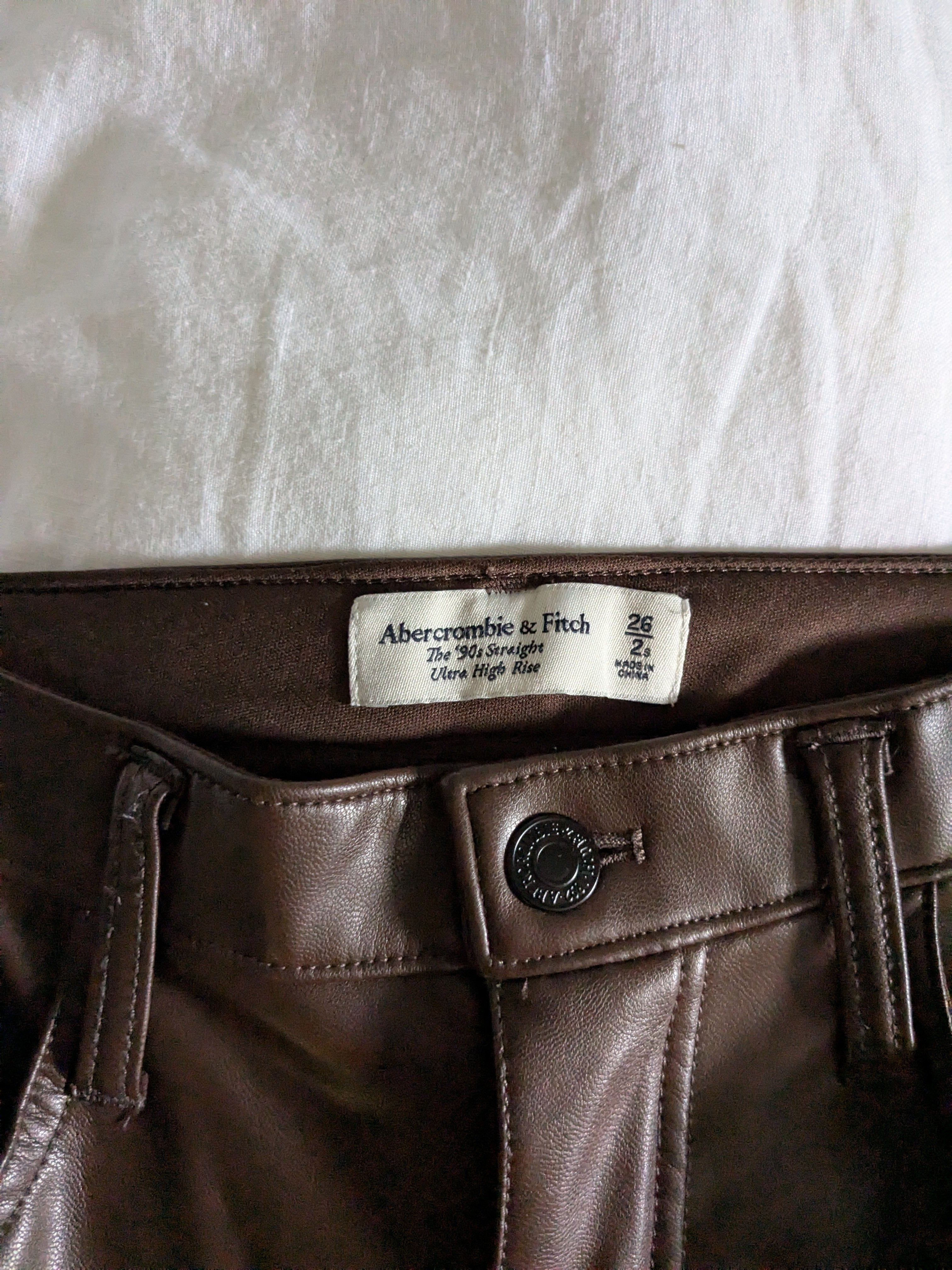 Abercrobie Faux Leather Pants - 26in Waist