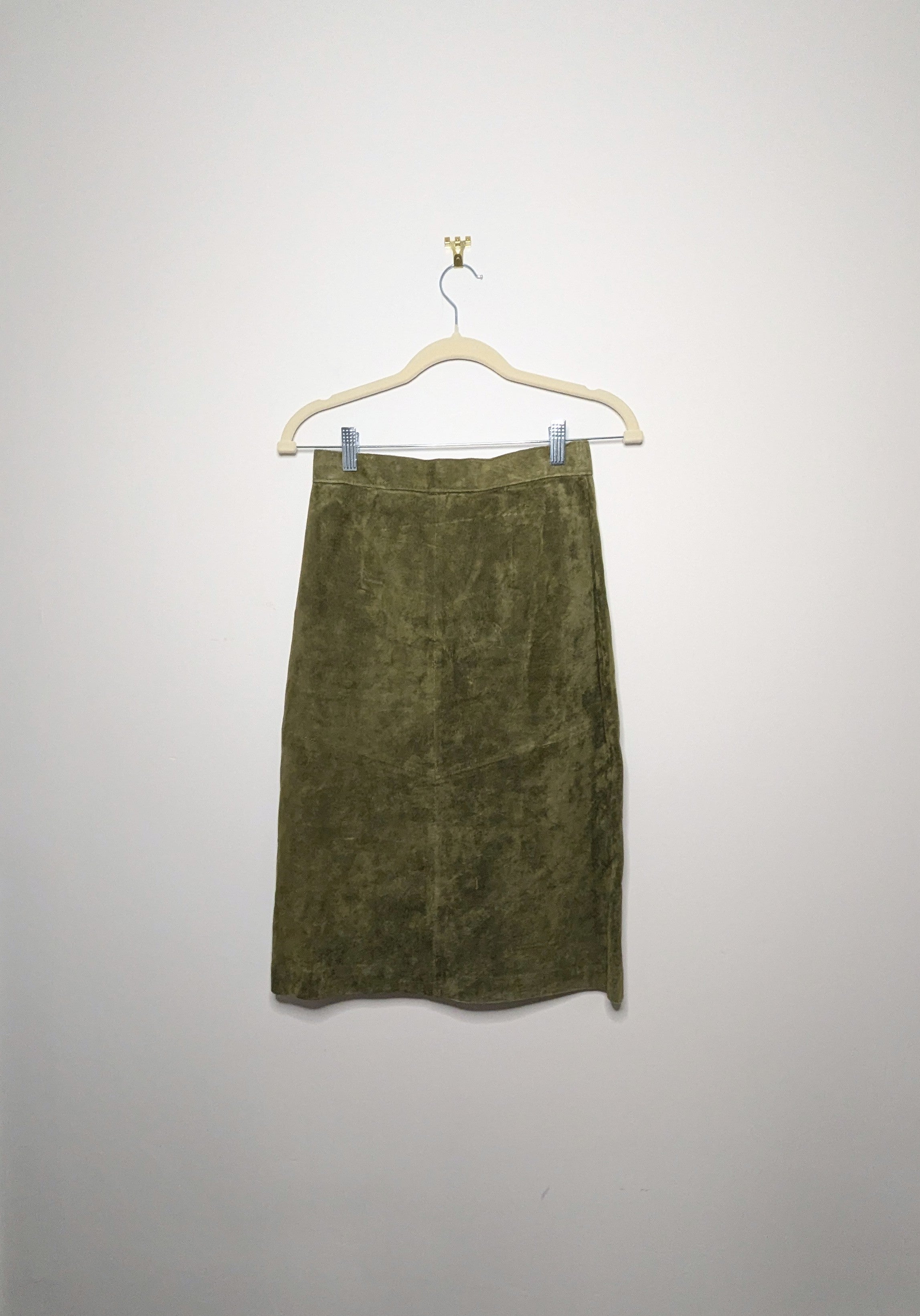 Green Suede Skirt - Size 6