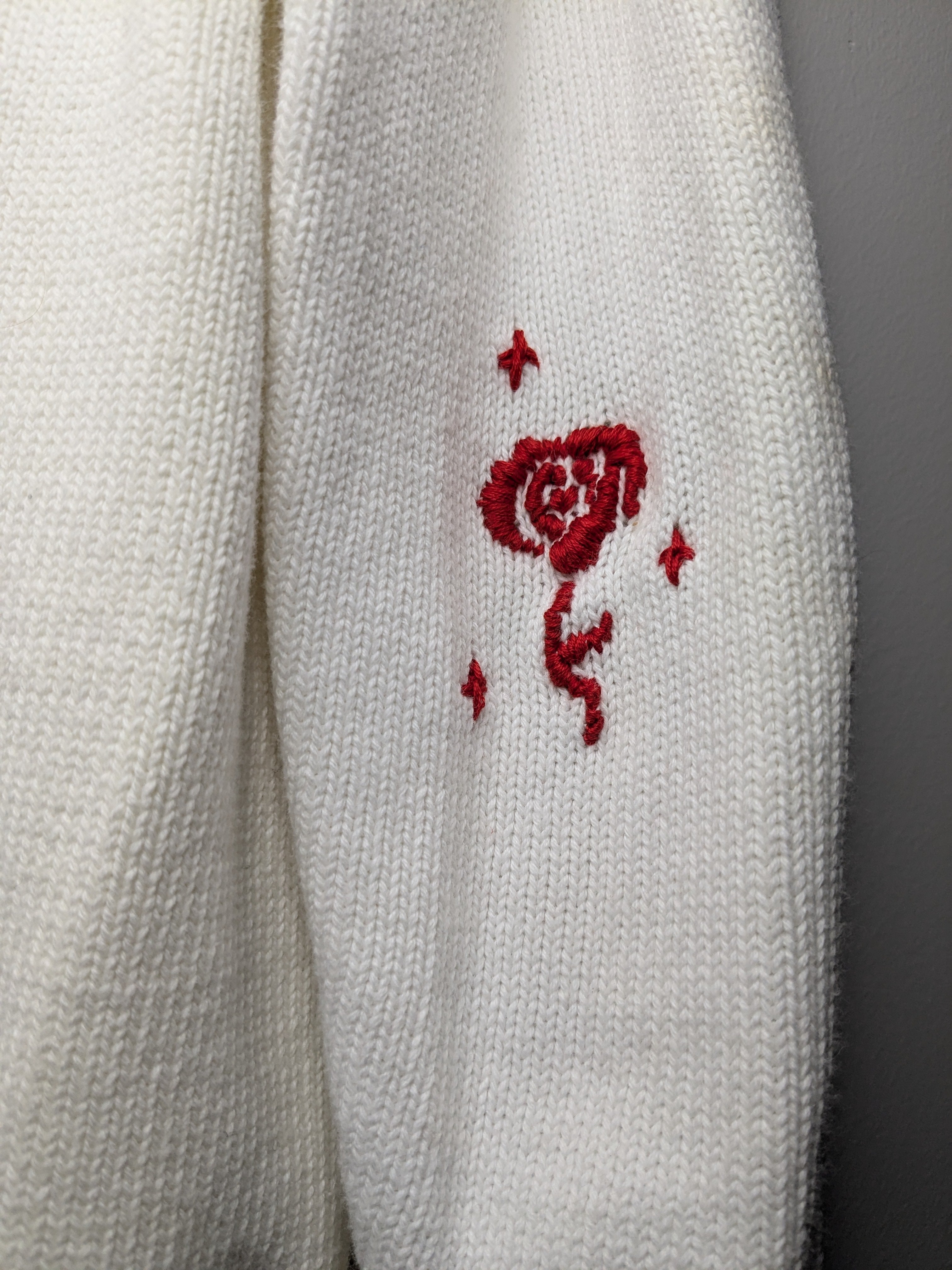 Hand Embroidered Ace Sweater - Medium