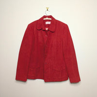 Red Faux Suede Jacket - M/L