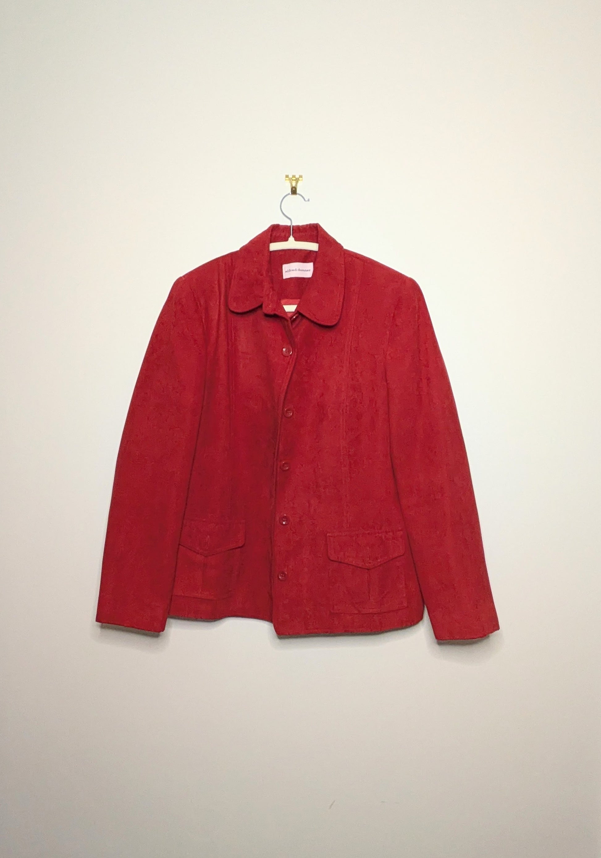 Red Faux Suede Jacket - M/L