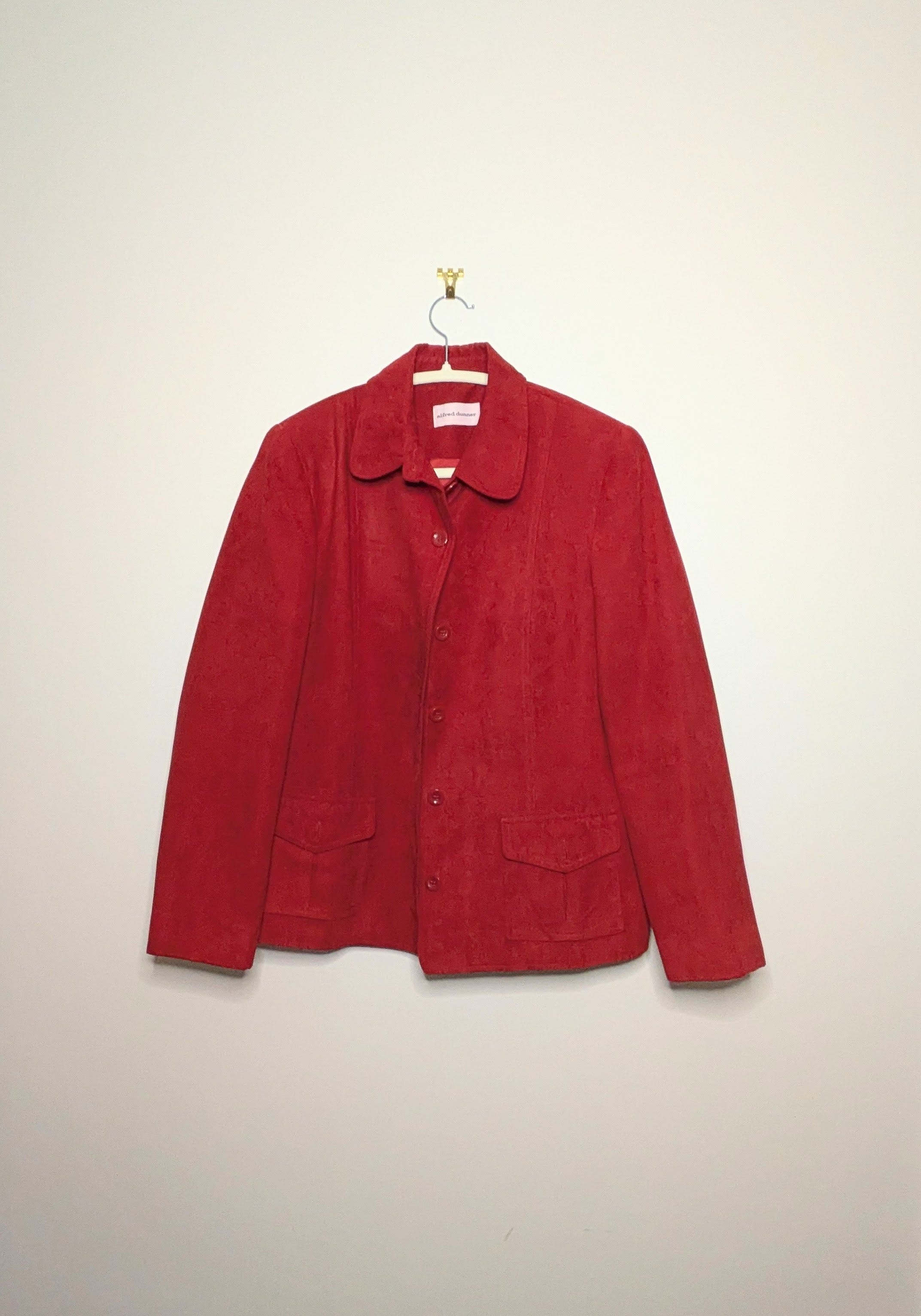 Red Faux Suede Jacket - M/L