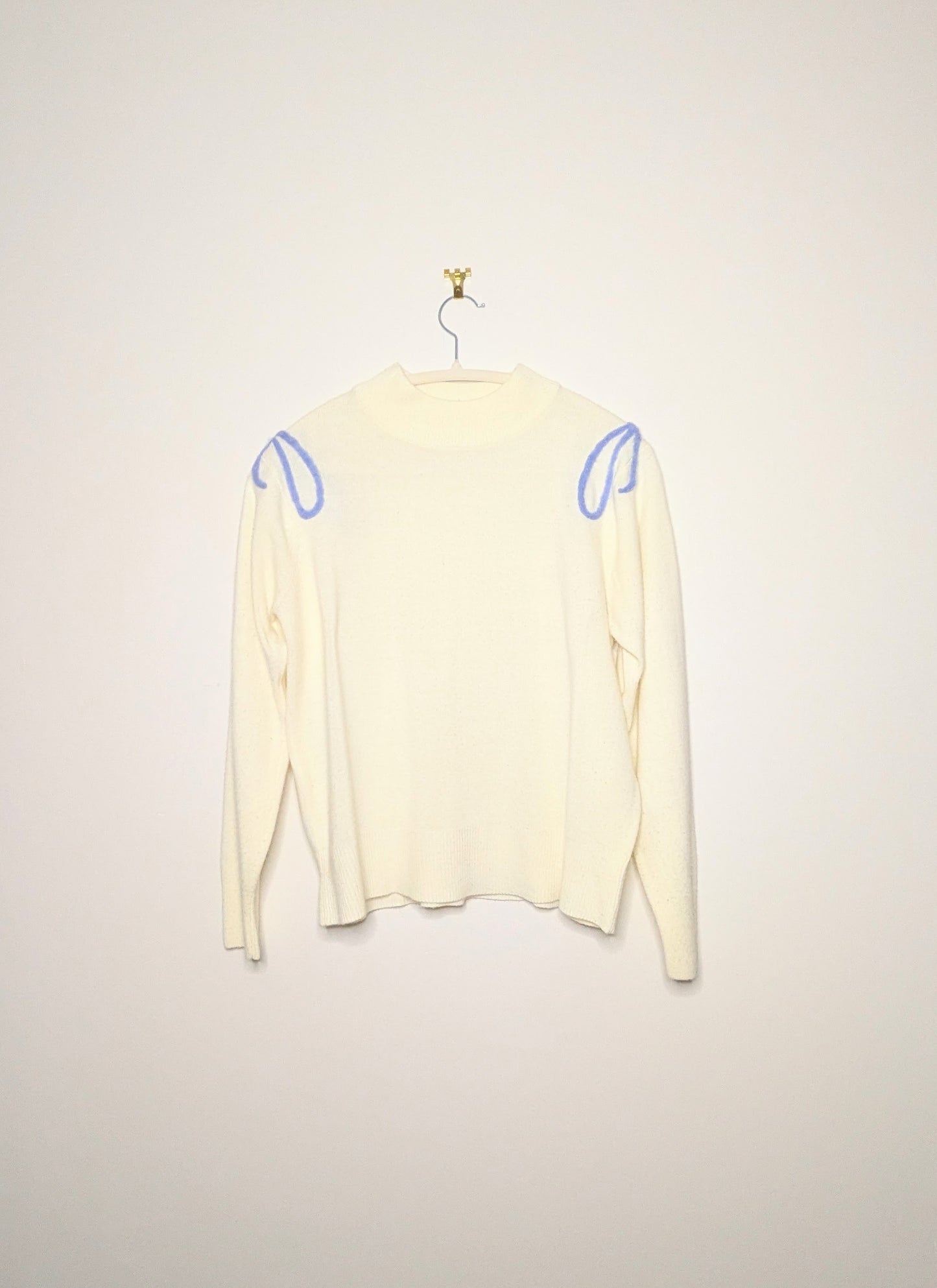 Hand Felted Bow Sweater - Medium