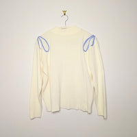 Hand Felted Bow Sweater - Medium