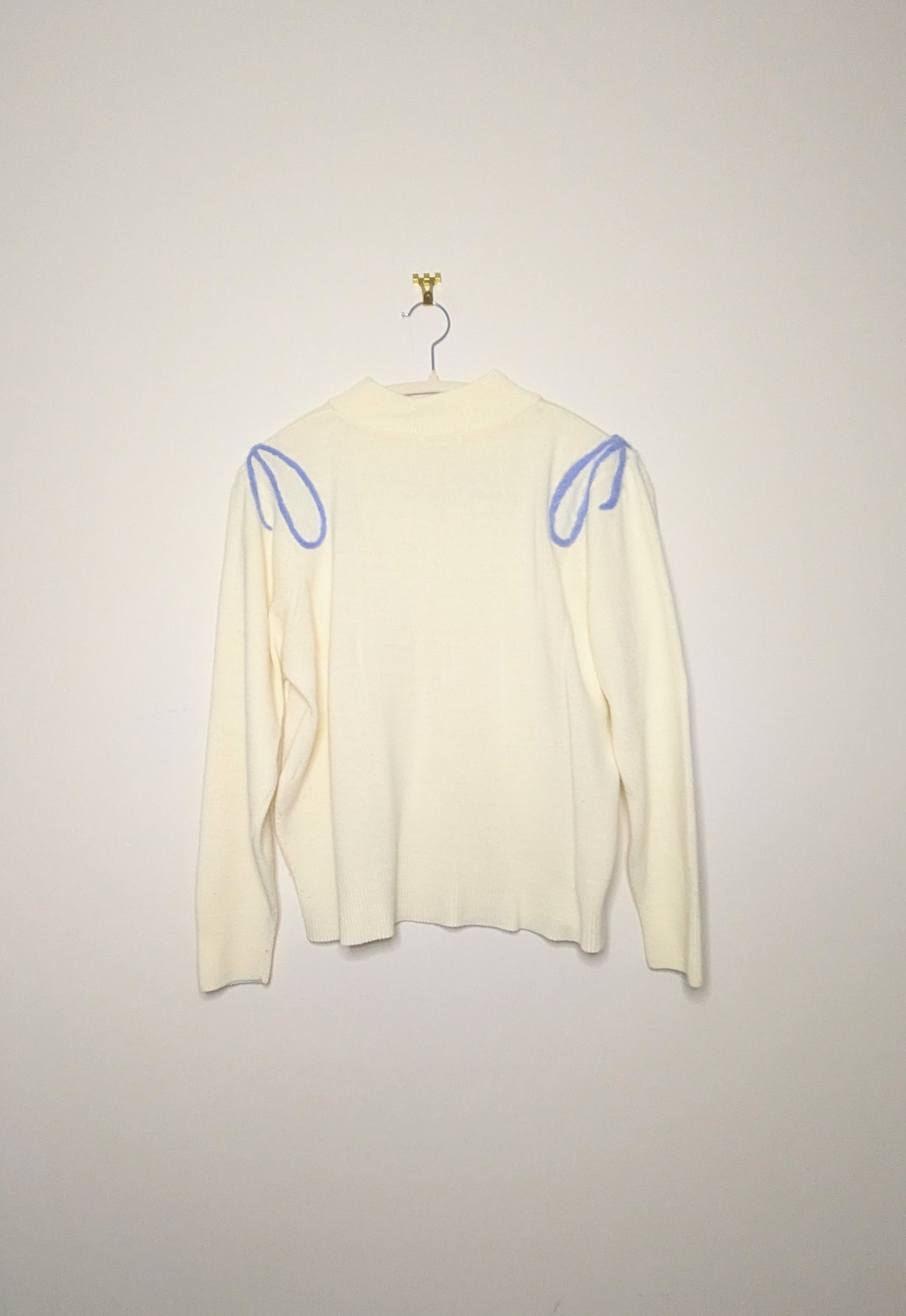 Hand Felted Bow Sweater - Medium