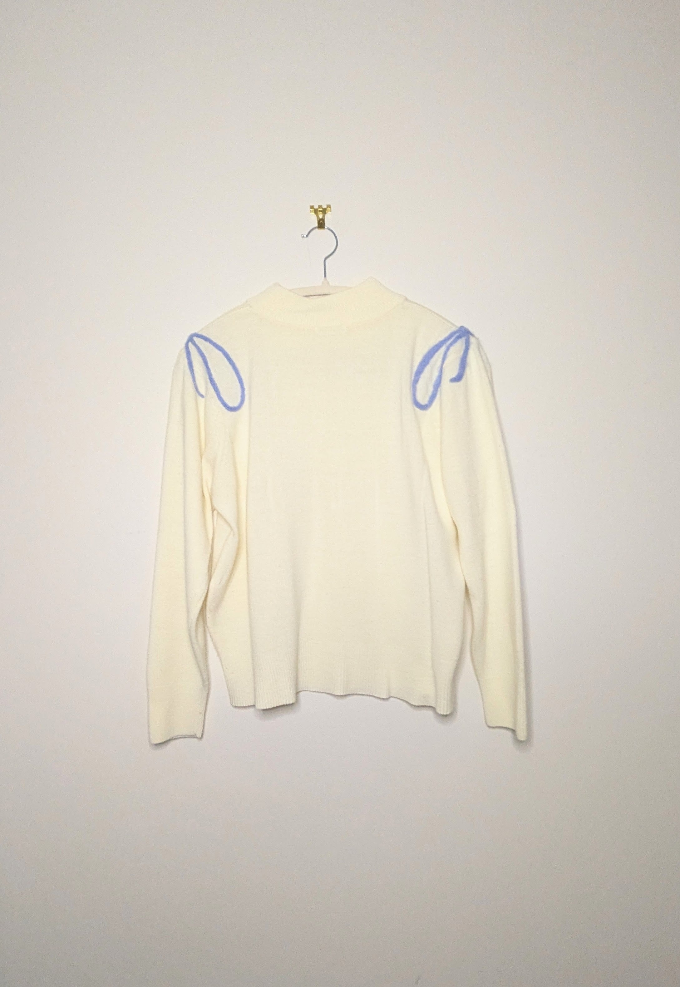 Hand Felted Bow Sweater - Medium