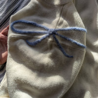 Hand Felted Bow Sweater - Medium