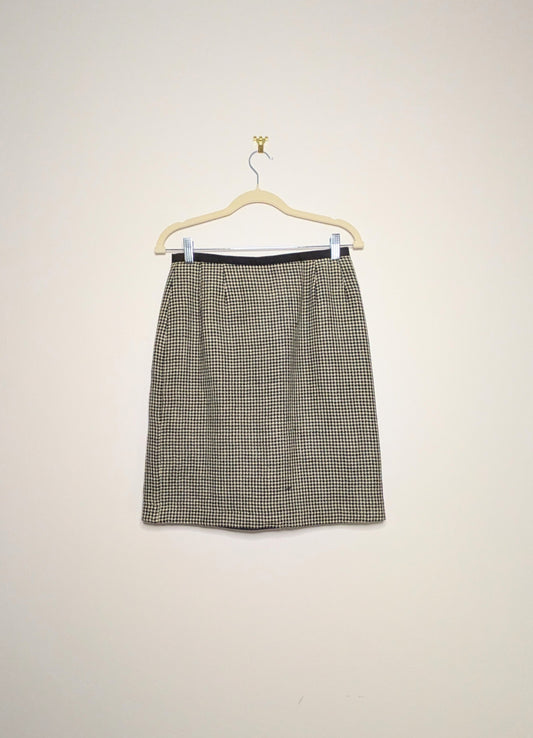 Wool Houndstooth Skirt - Size 8