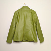 Avocado Green Leather Jacket - Medium