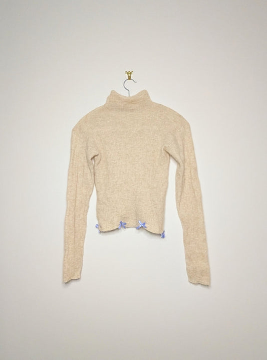 Upcycled Translucent Wool Sweater - Medium