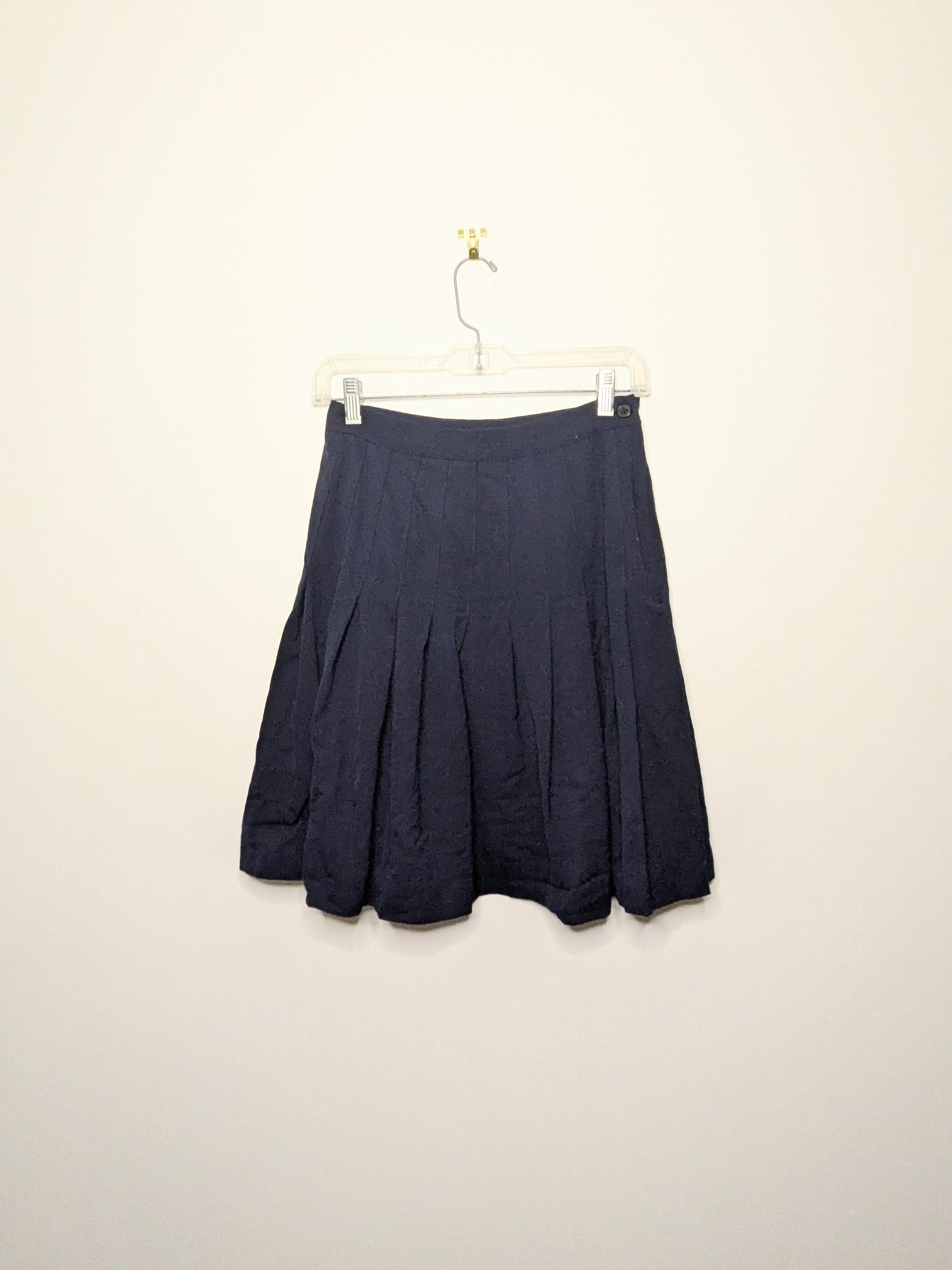 Pleated Navy Skirt - Size 8