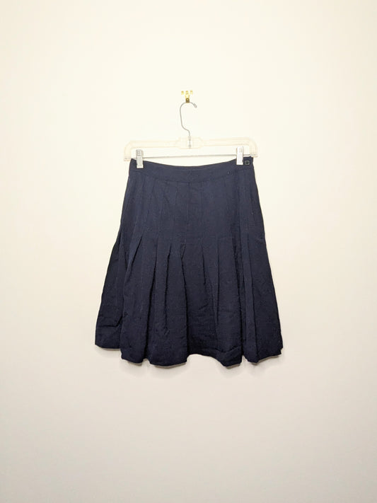 Pleated Navy Skirt - Size 8