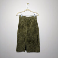 Green Suede Skirt - Size 6