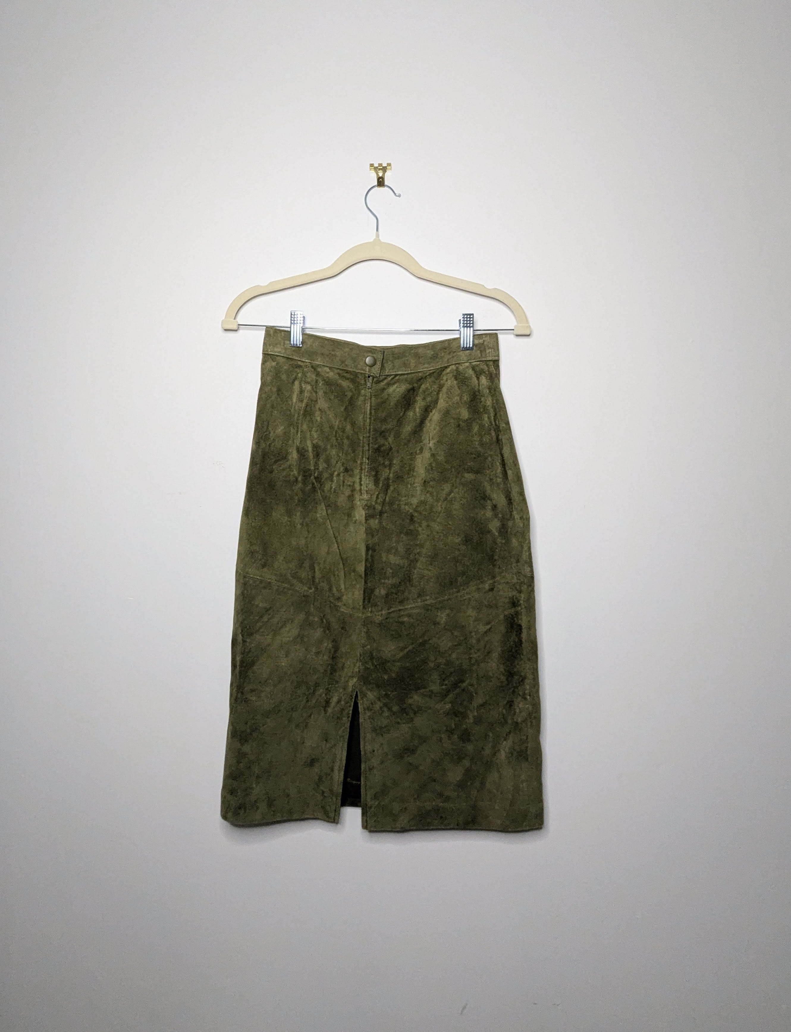 Green Suede Skirt - Size 6
