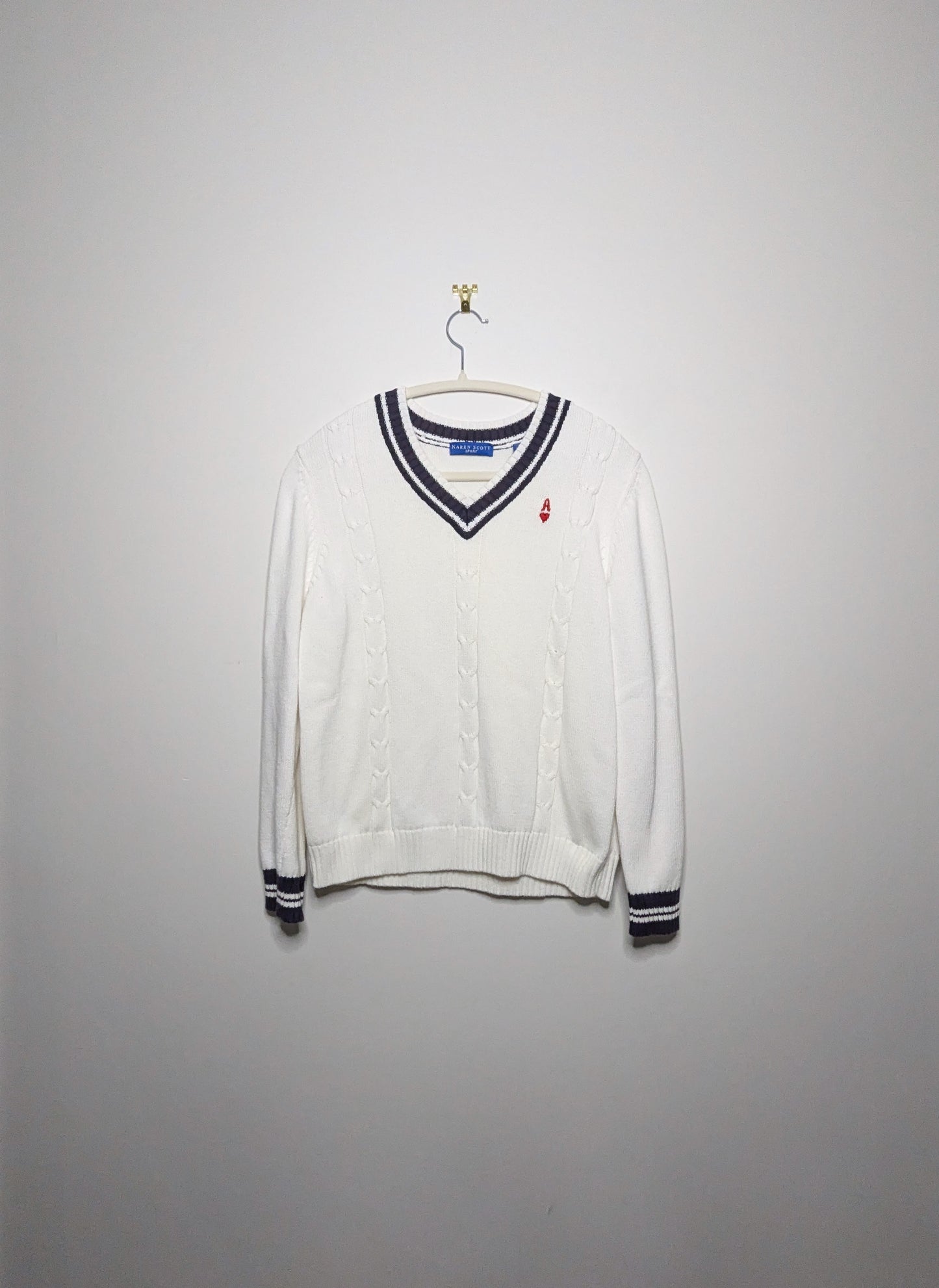 Hand Embroidered Ace Sweater - Medium
