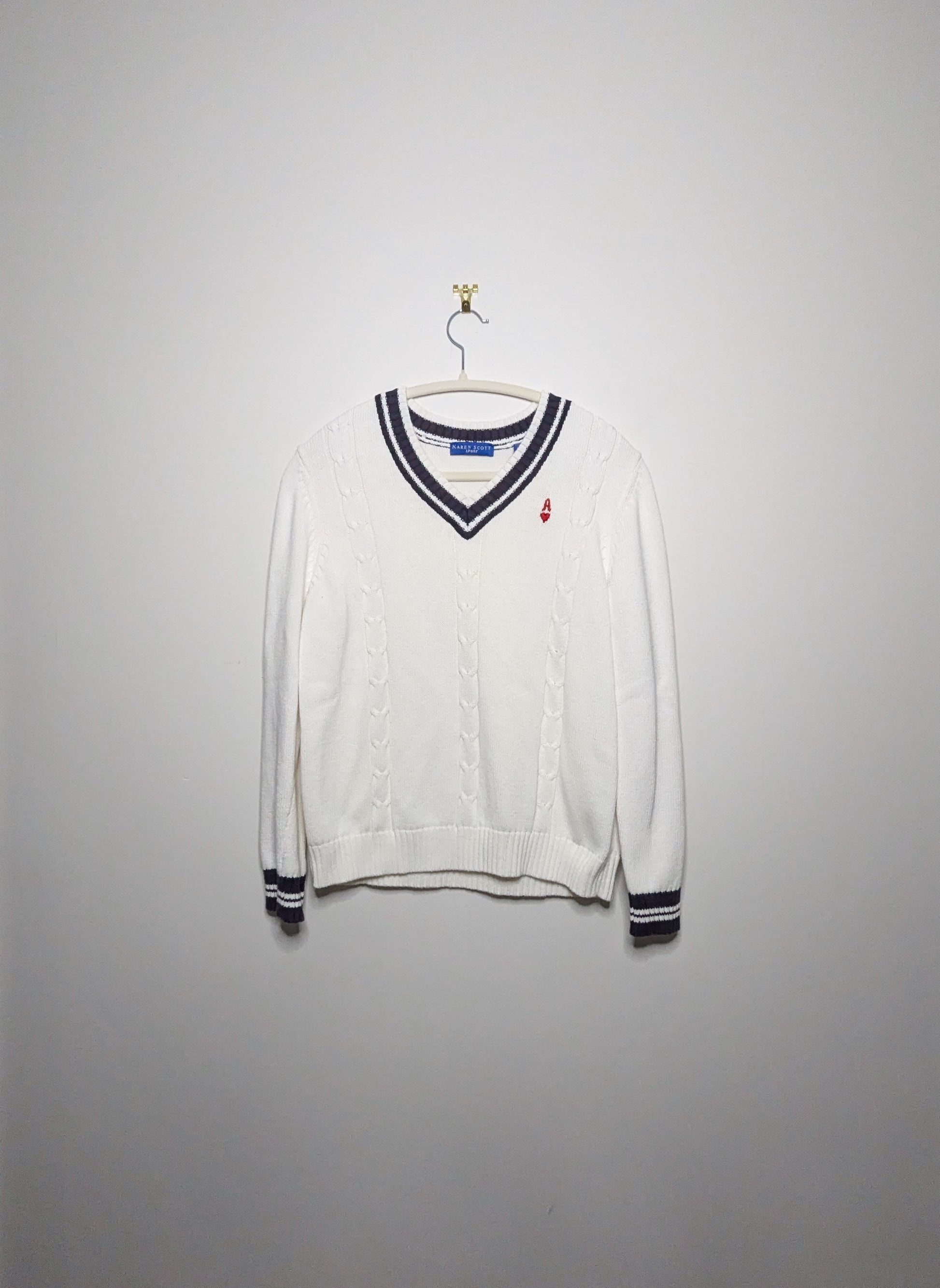 Hand Embroidered Ace Sweater - Medium
