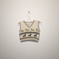 Dog Motif Sweater Vest - Small