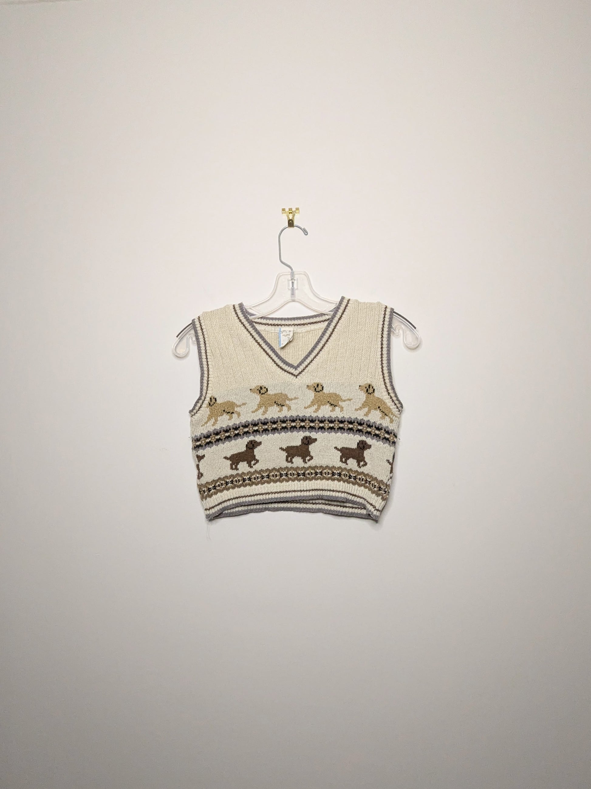 Dog Motif Sweater Vest - Small