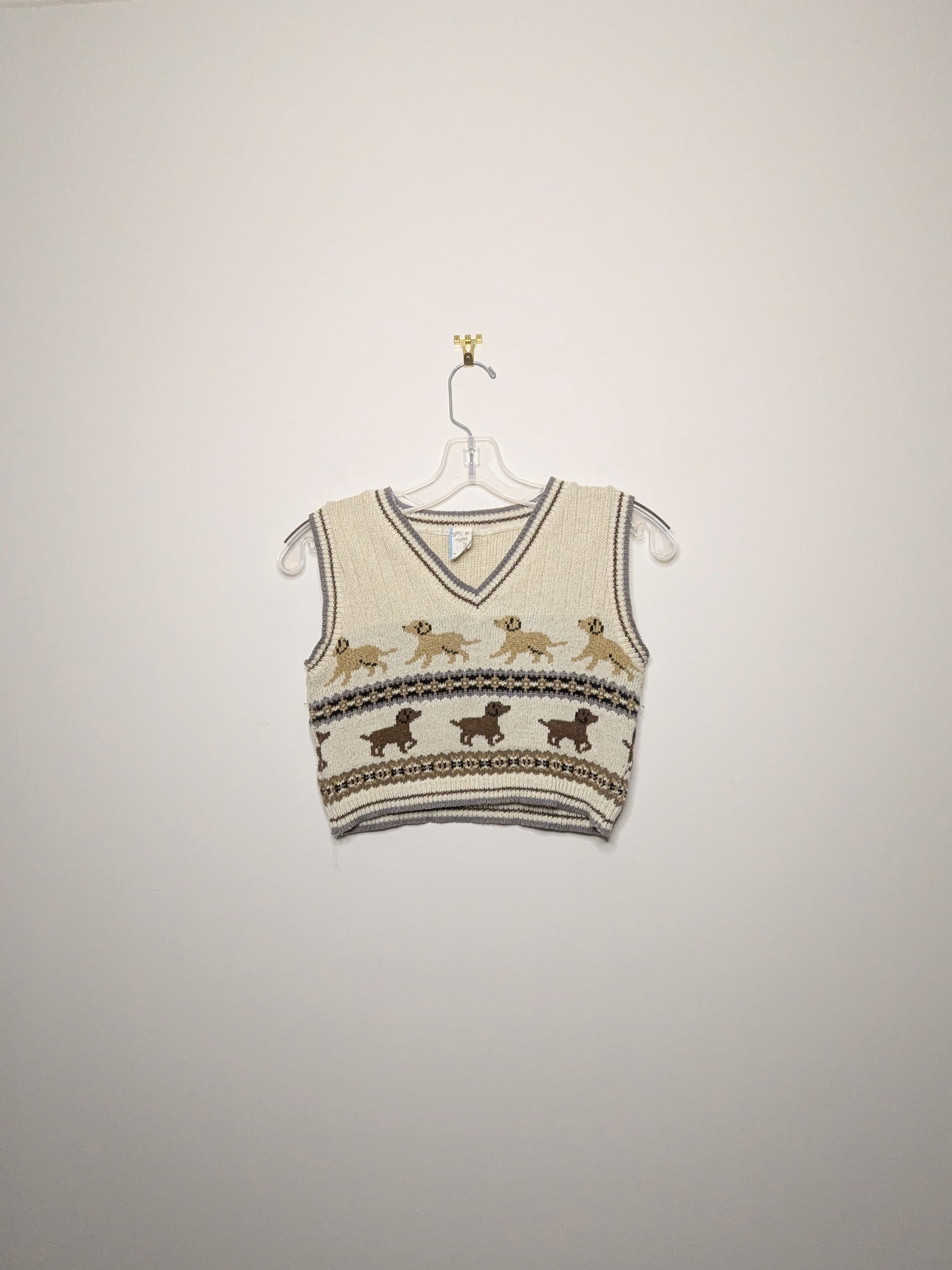 Dog Motif Sweater Vest - Small