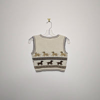 Dog Motif Sweater Vest - Small
