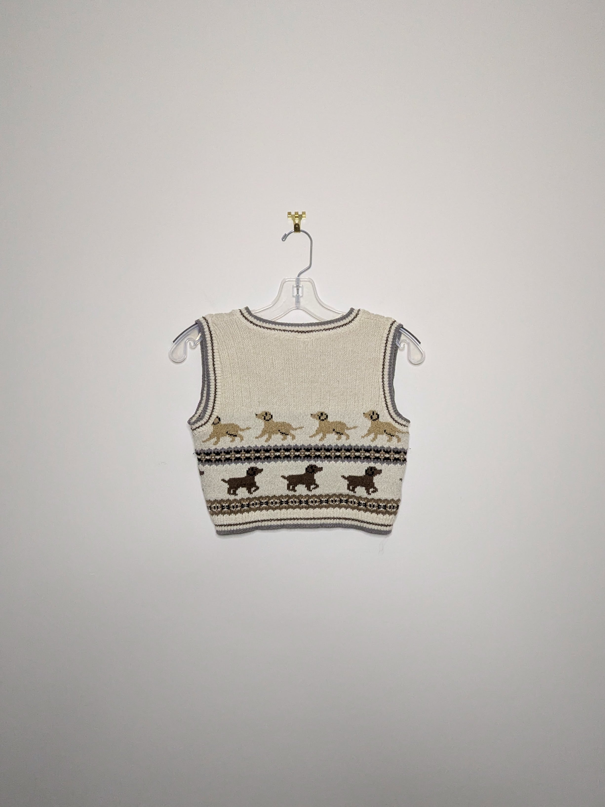 Dog Motif Sweater Vest - Small