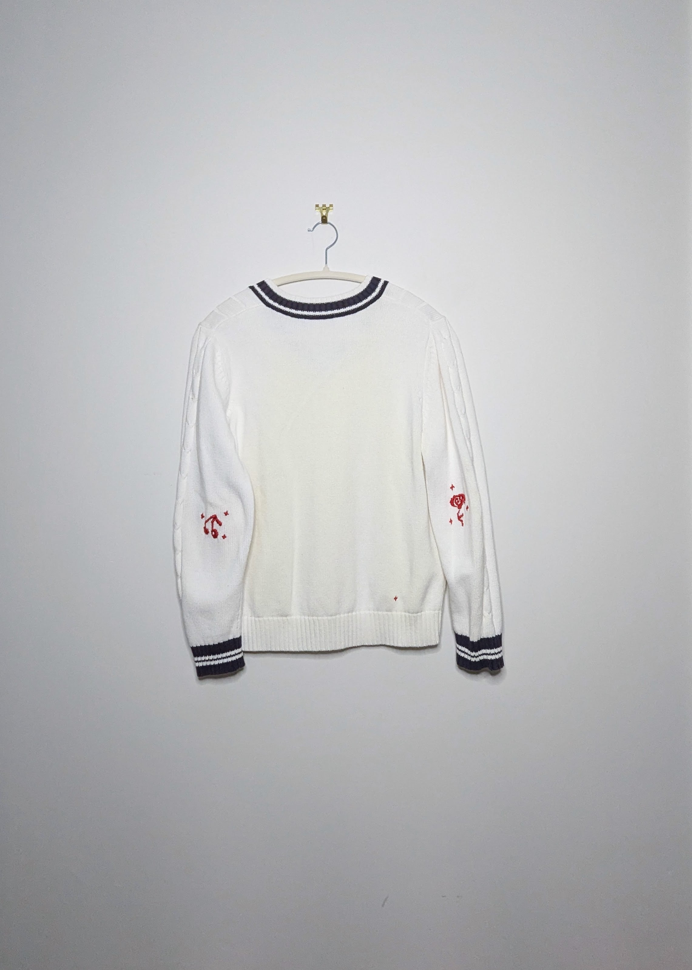 Hand Embroidered Ace Sweater - Medium