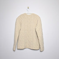 Cable Knit Wool Sweater - Medium