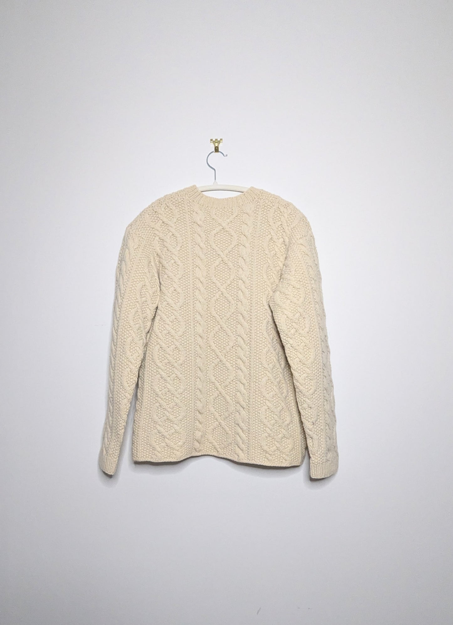 Cable Knit Wool Sweater - Medium