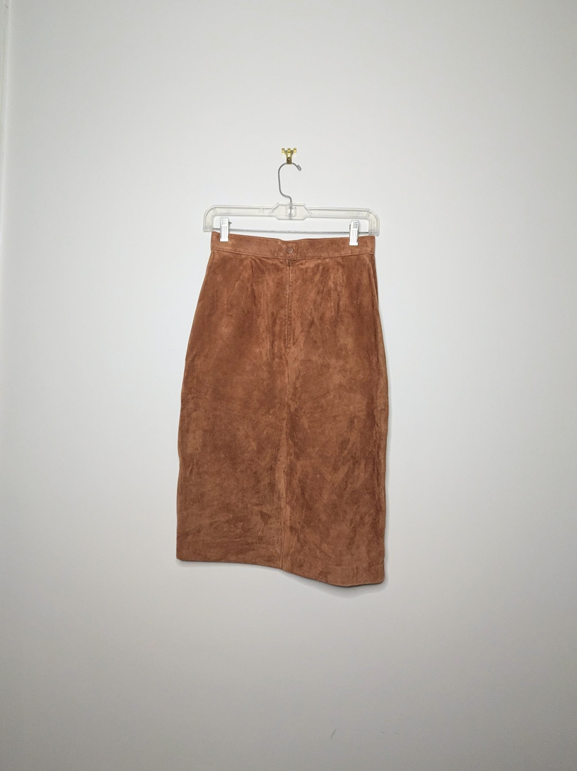 Caramel Suede Skirt - Size 6