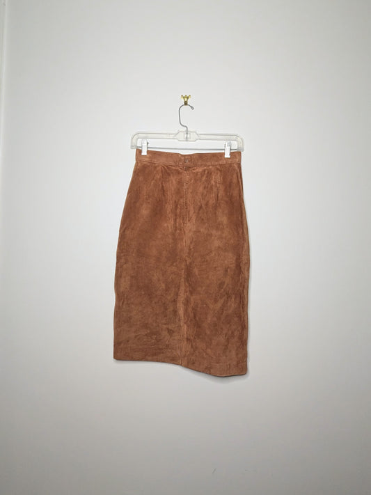 Caramel Suede Skirt - Size 6