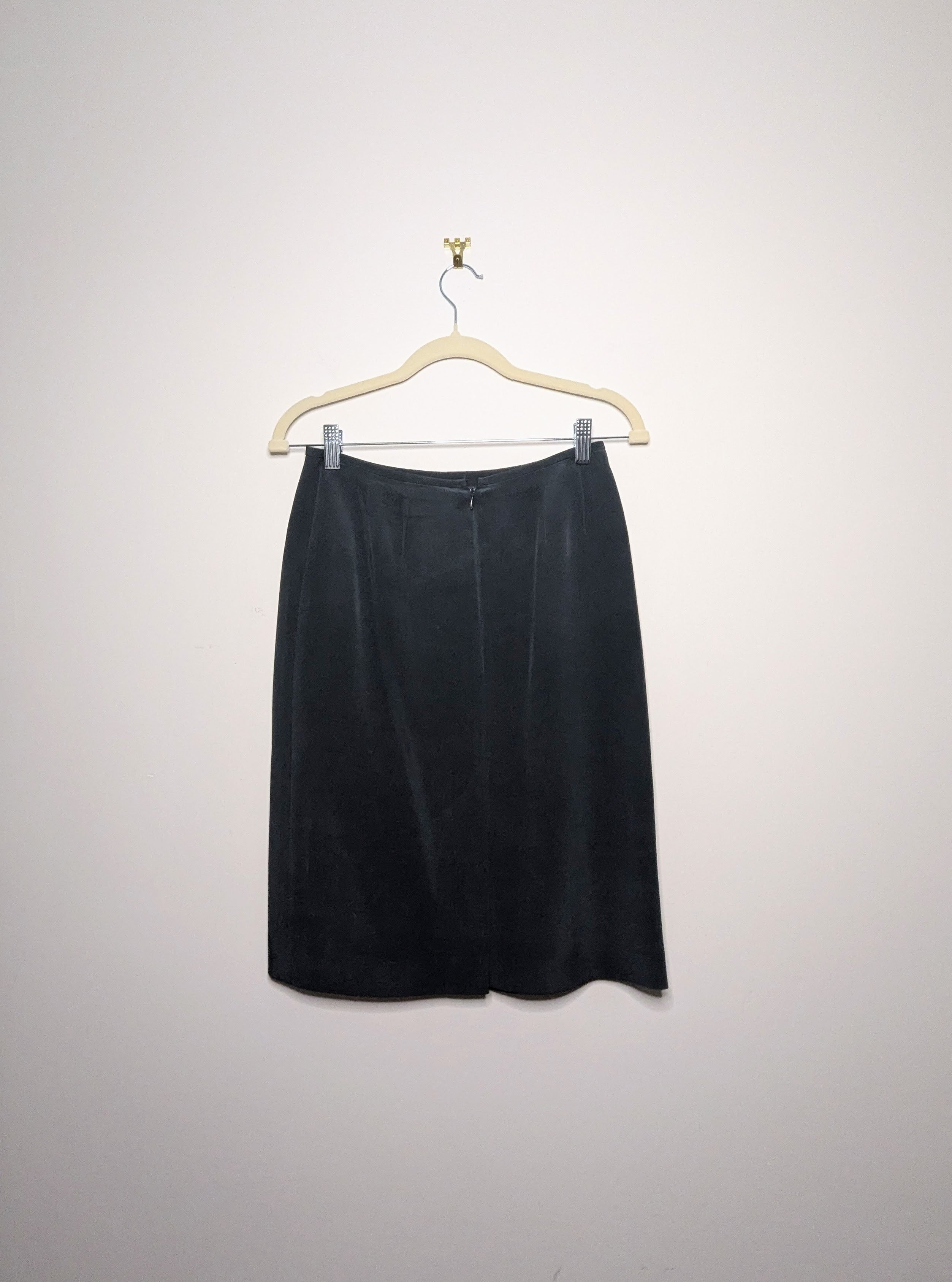 Slate Blue Silk Skirt - 4 Petite