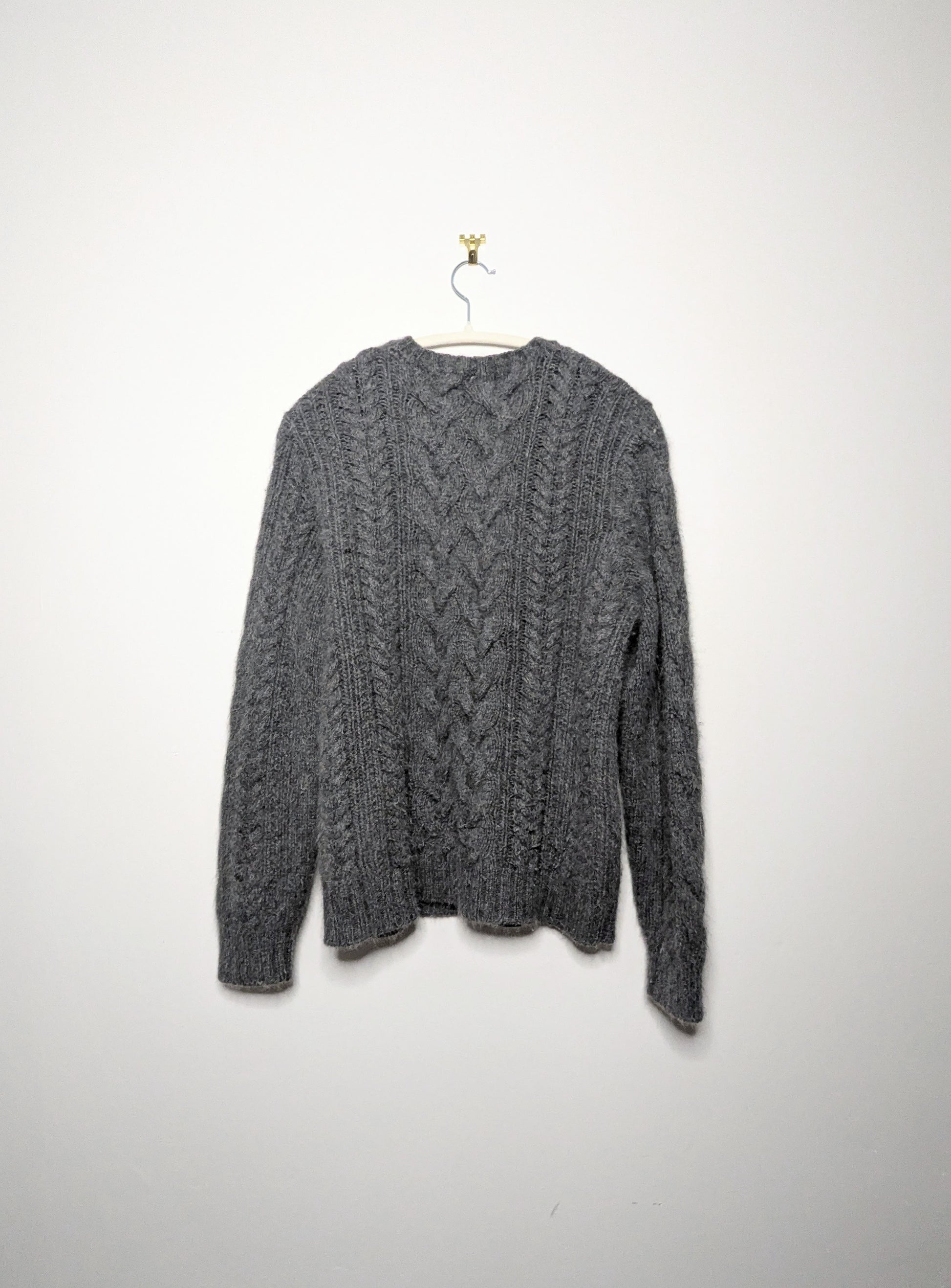 Angora Cable Knit Sweater - M/L