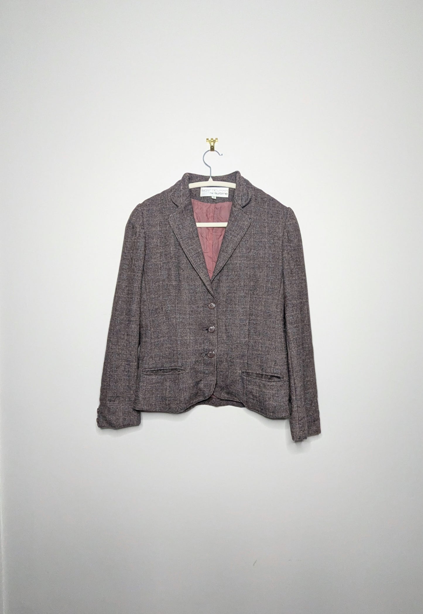 Plaid Wool Suiting Set - Size 8 (Vintage)